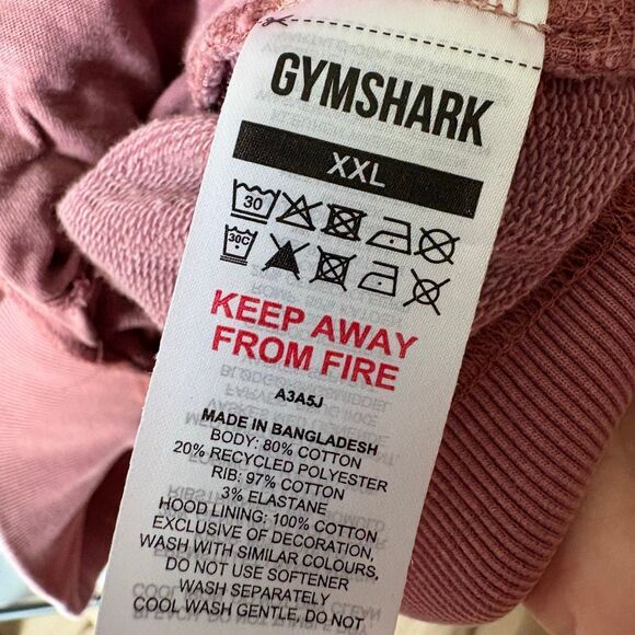 Gymshark Power Washed Hoodie Oversized Rose Brown Men’s size XXL Big and Tall - Picture 8 of 8